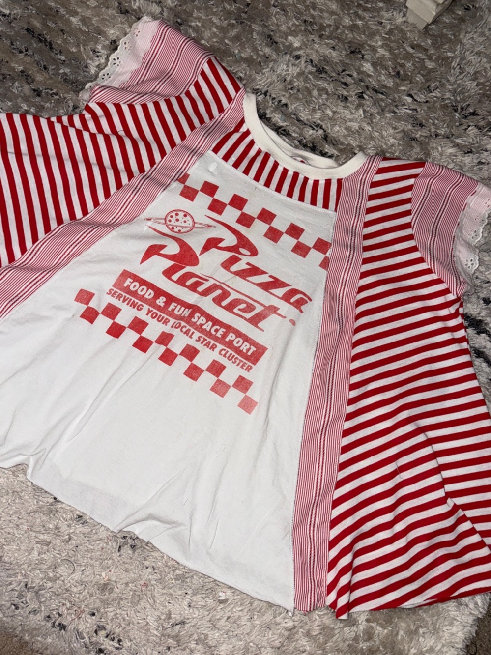 Womens CUSTOM HANDMADE DISNEY PIZZA PLANET TOY STORY SWING TOP perfect for park